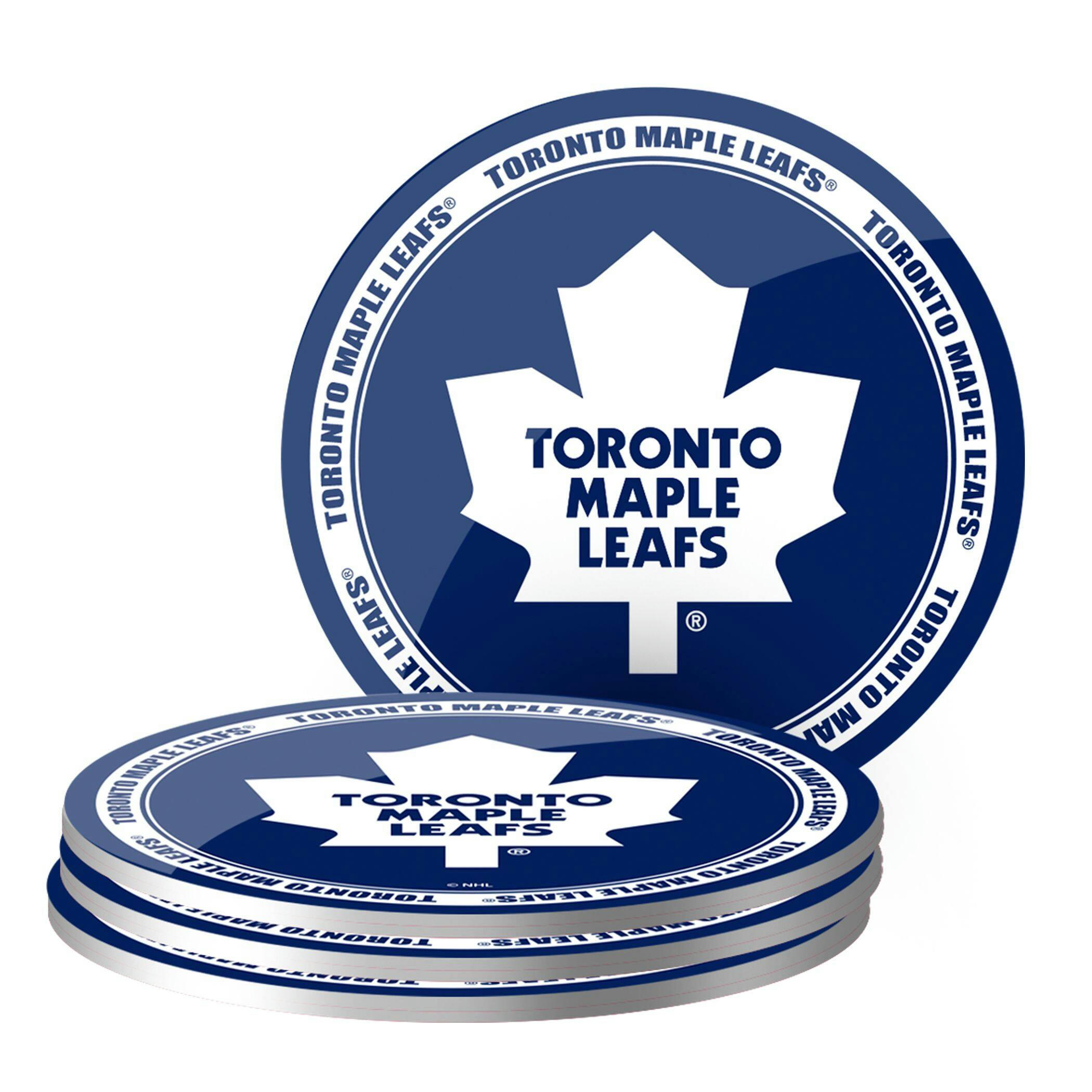 NHL Toronto Maple Leafs Hockey Puck Drink Coasters, 4-pk