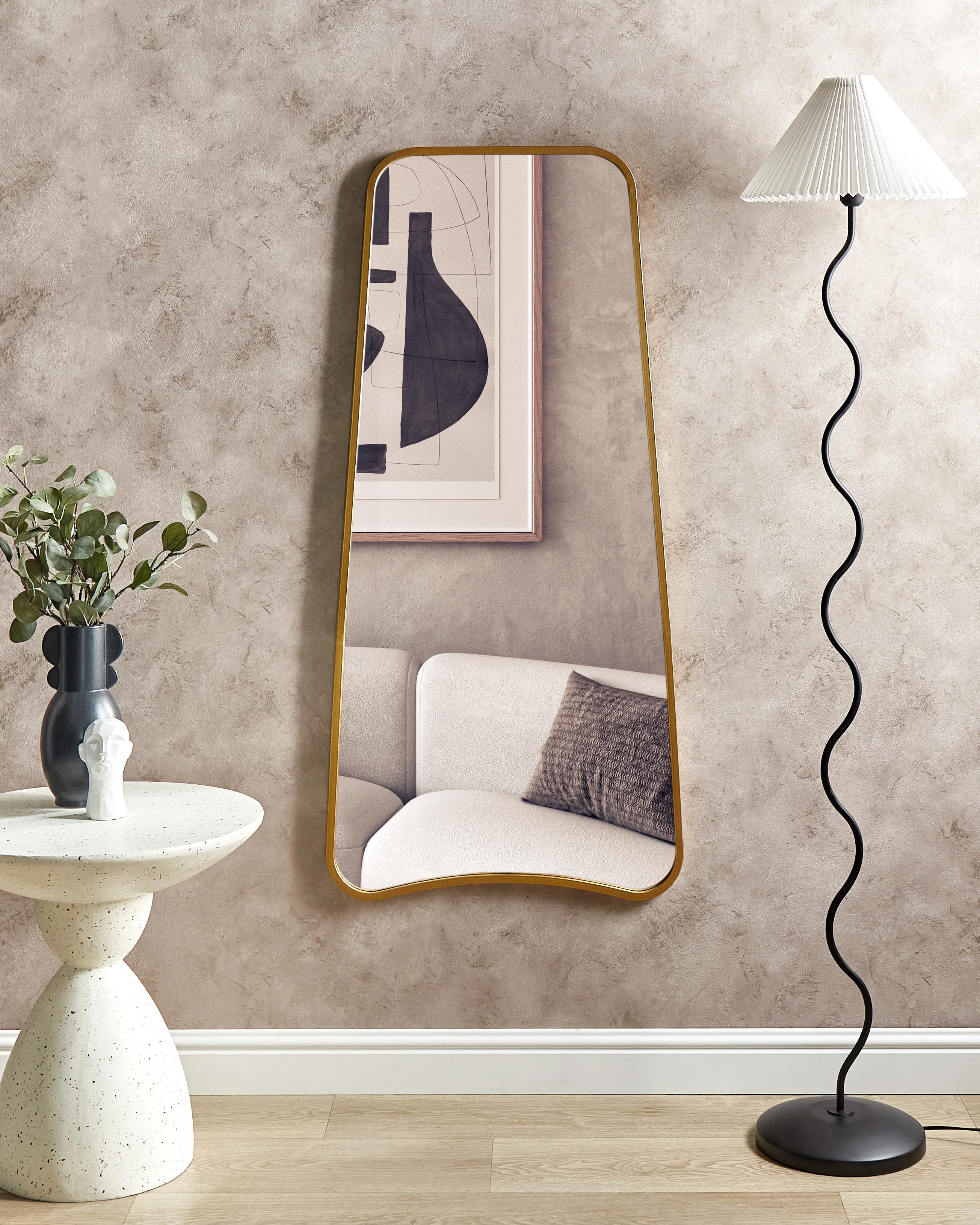 Wall Mirror LEVET 58 cm 122 cm Metal Gold