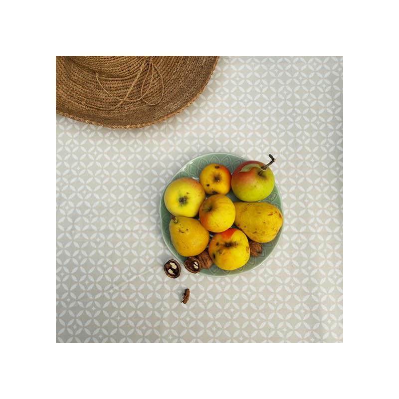 MOSAÏQUE - Nappe enduite carrée 160 x 160 cm beige