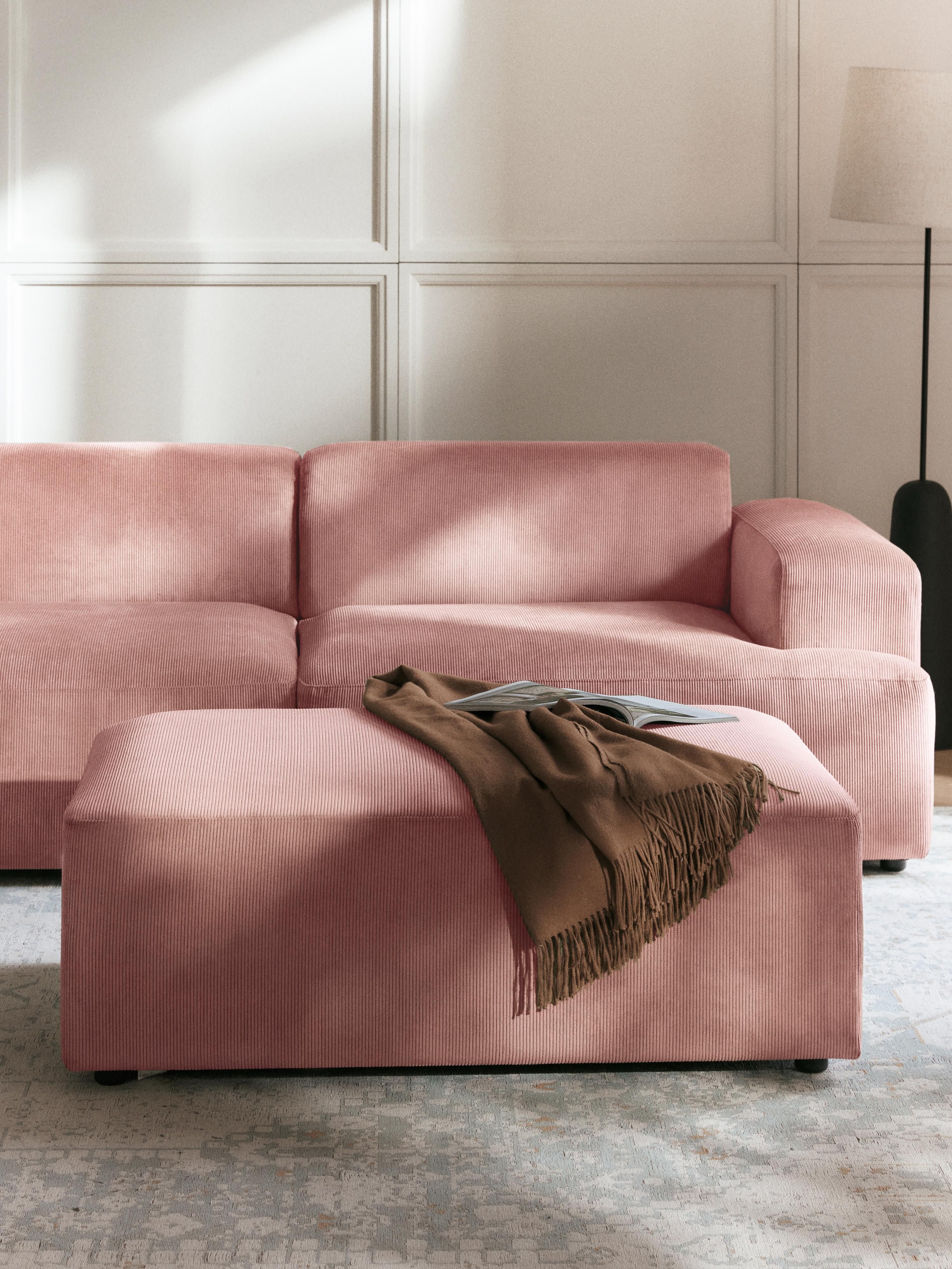 XL Sofa-Hocker Melva aus Cord, B 116 x T 72 cm