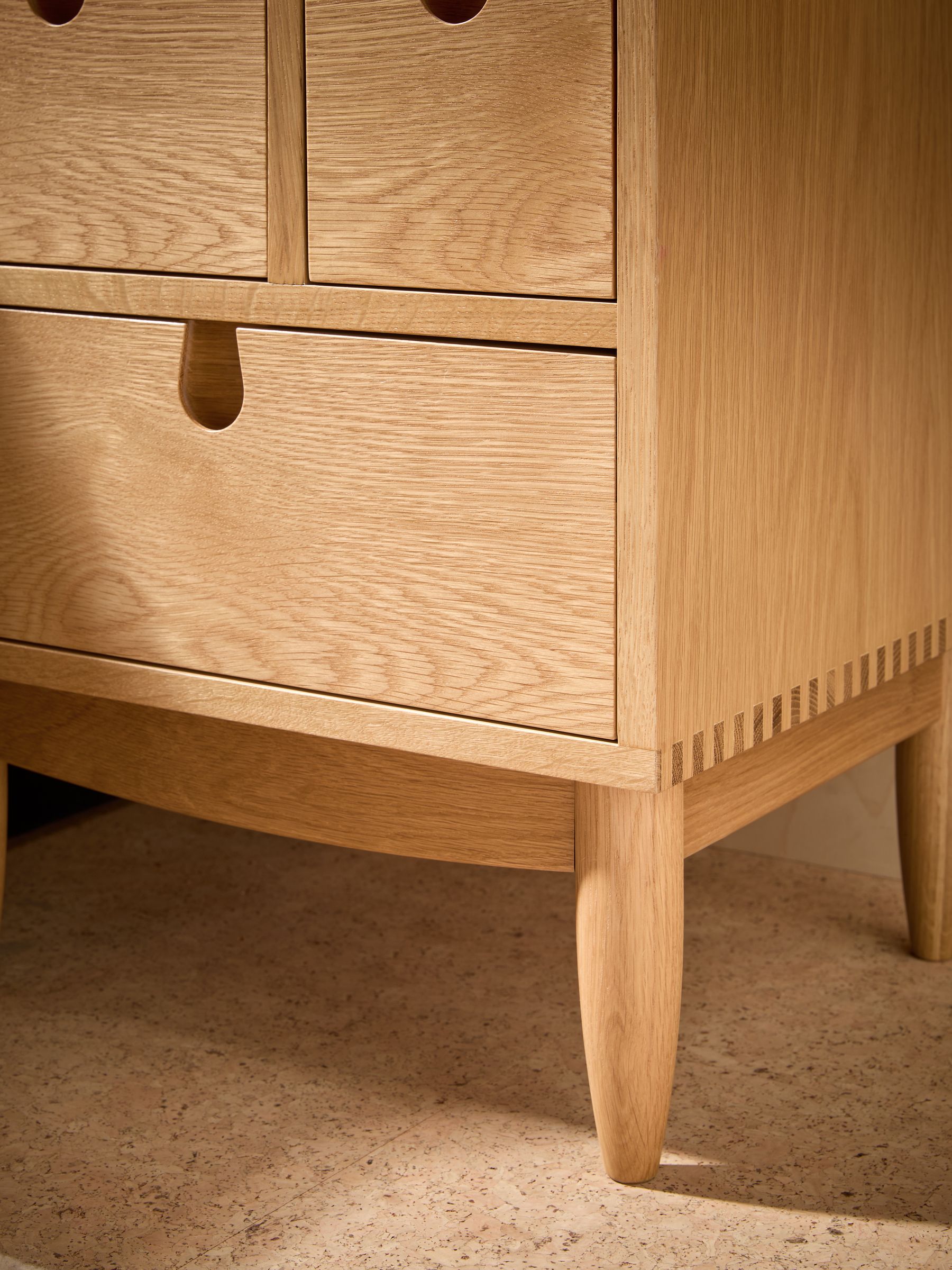 Penn 3 Drawer Bedside Table in Oak