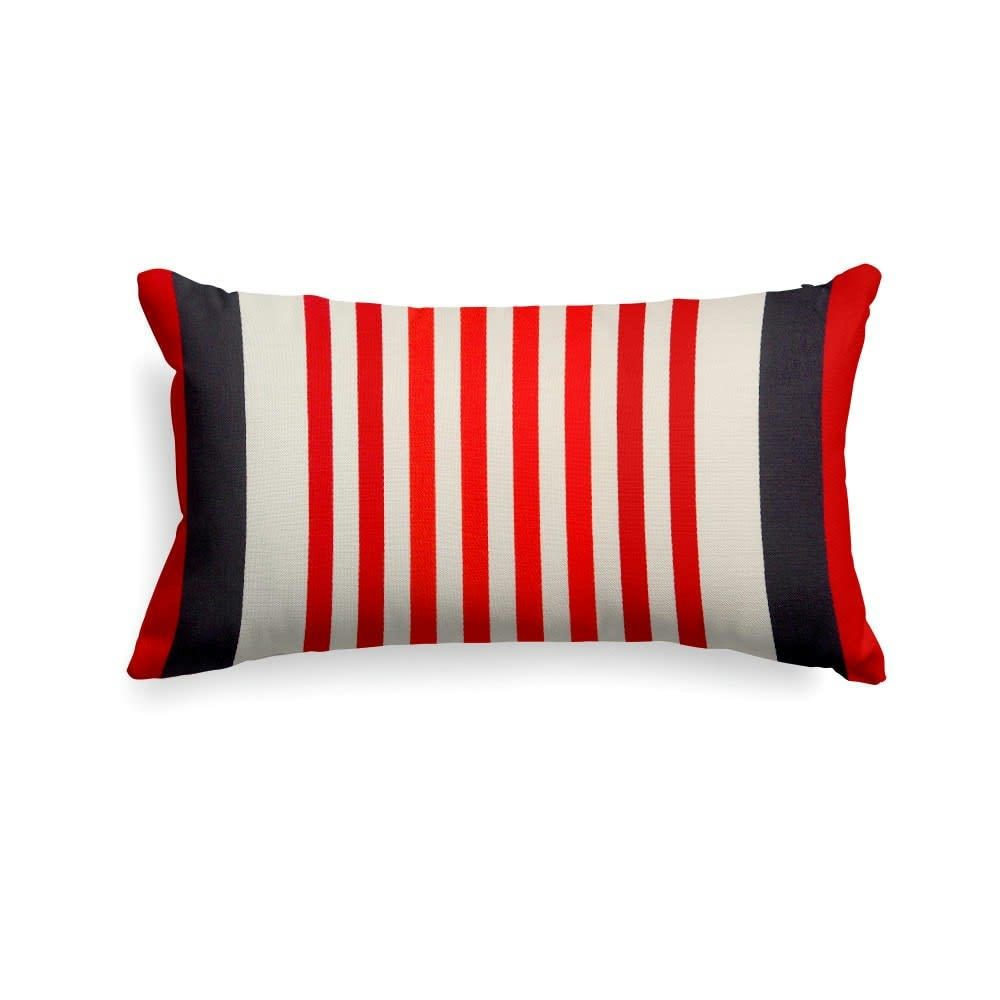 AINHOA - Housse de coussin coton Rouge 25x45 cm