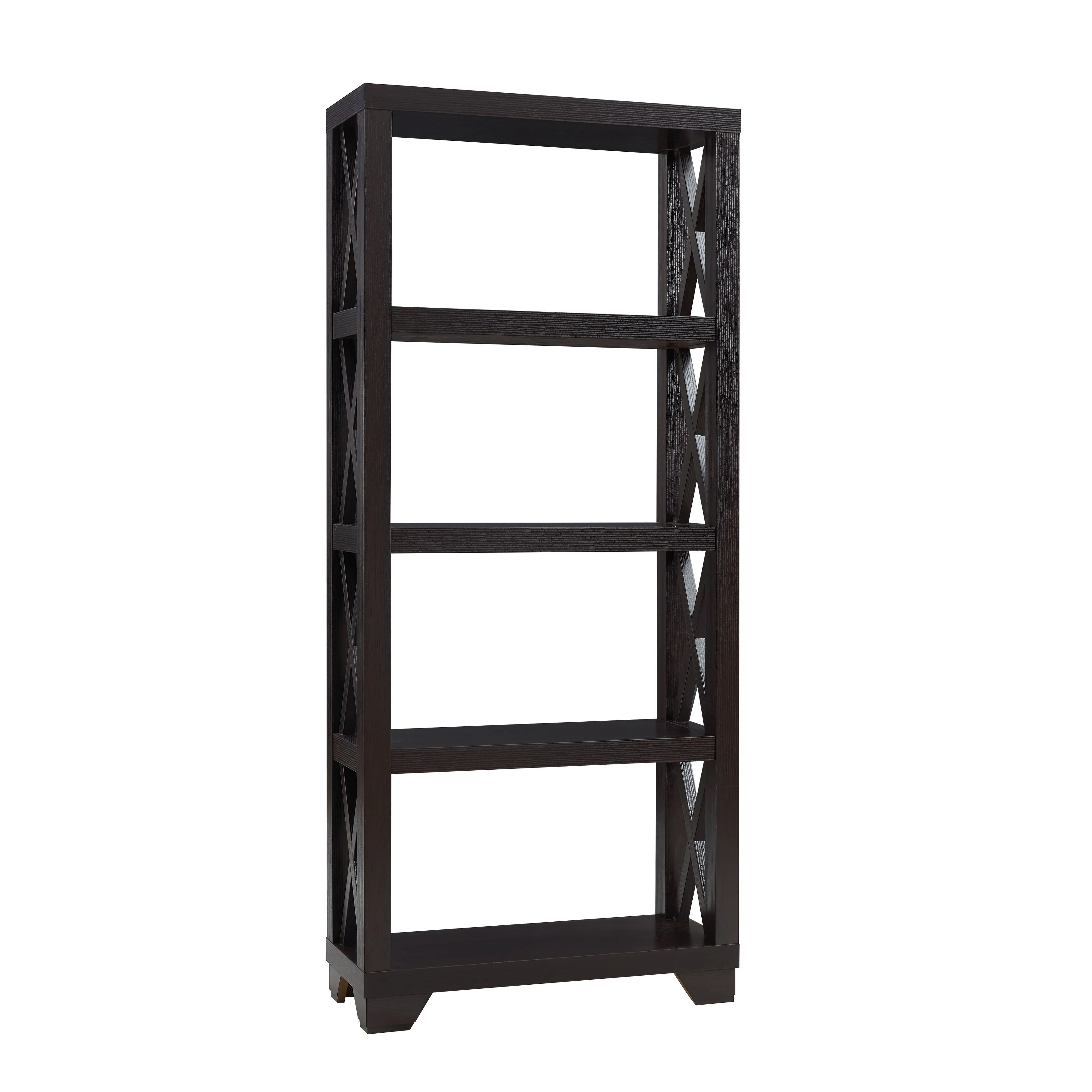 Modern bookcase display cabinet four tall shelves