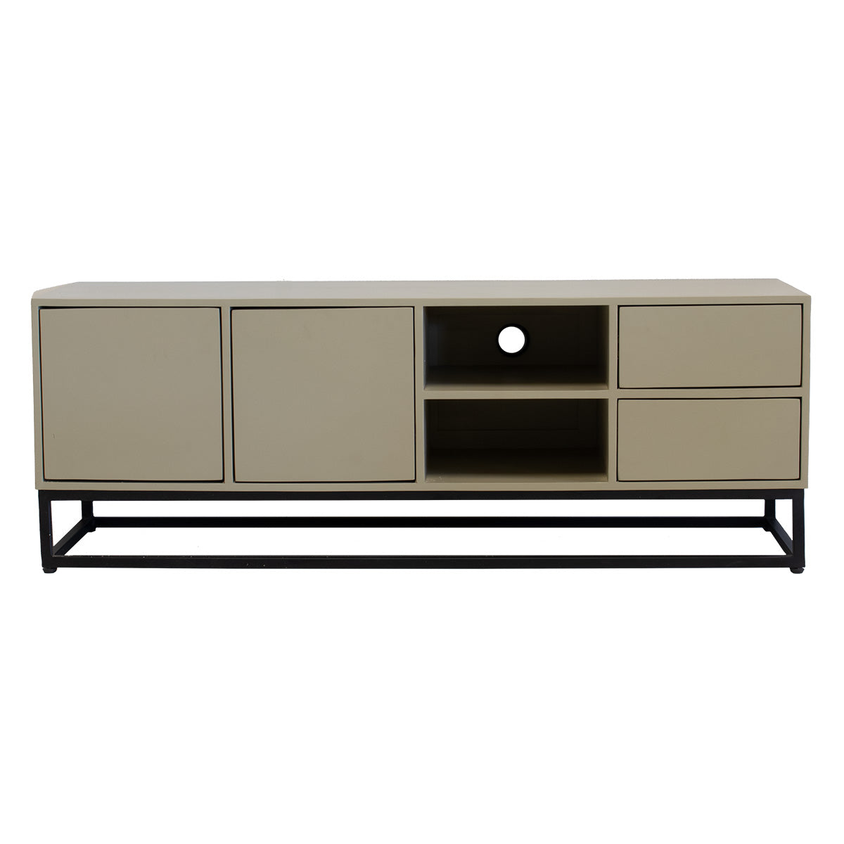 Giga Meubel Tv-meubel Cervi - Mangohout/Metaal - Taupe - 140x42x50cm
