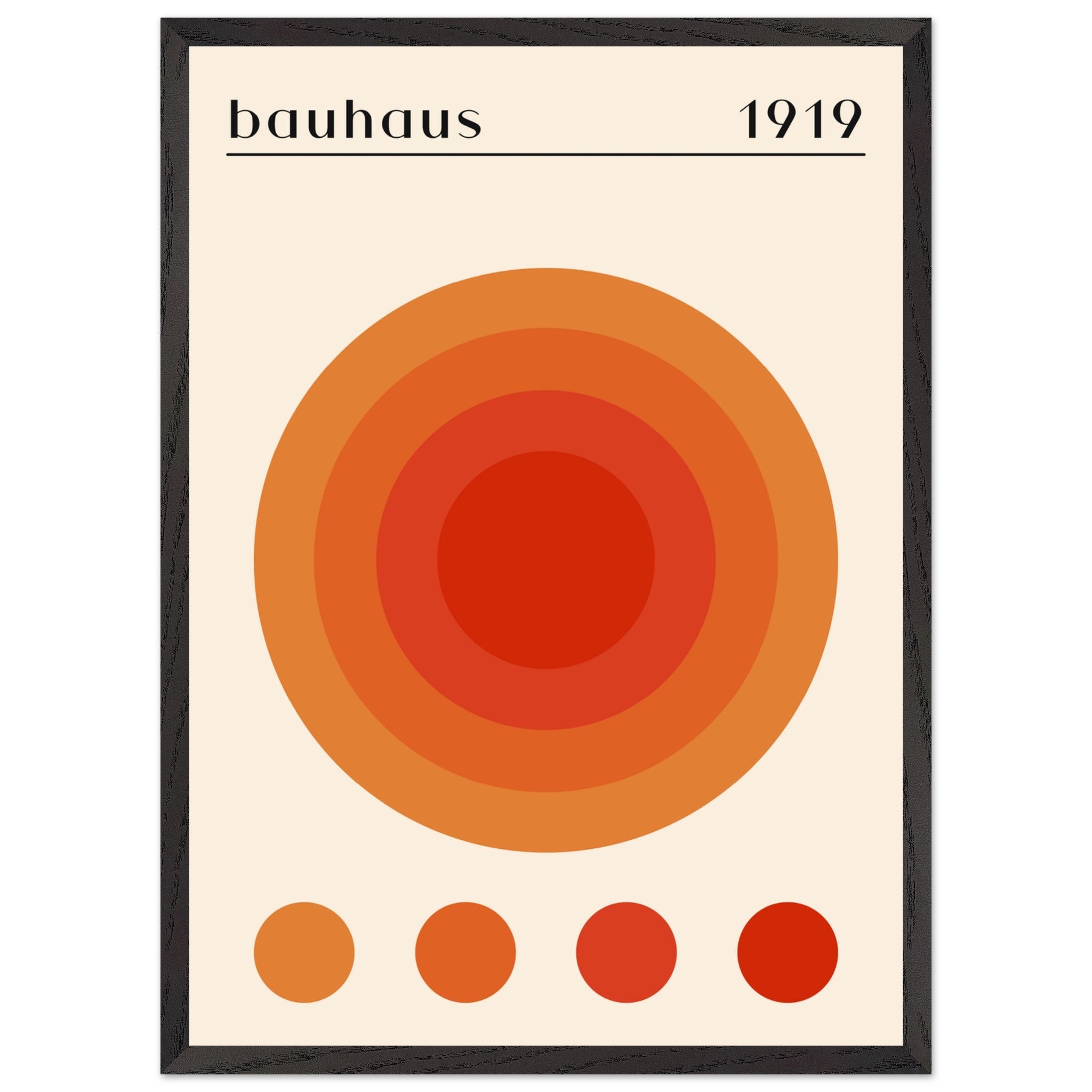 Artfulprints Poster met Lijst Bauhaus - Orange dot  - A4 21x29.7 cm - Oranje