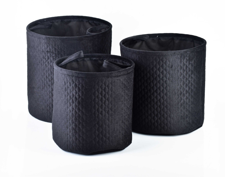 KOMPLET 3 KOSZY 38xh38cm, 34xh34cm, 30xh30cm SARA