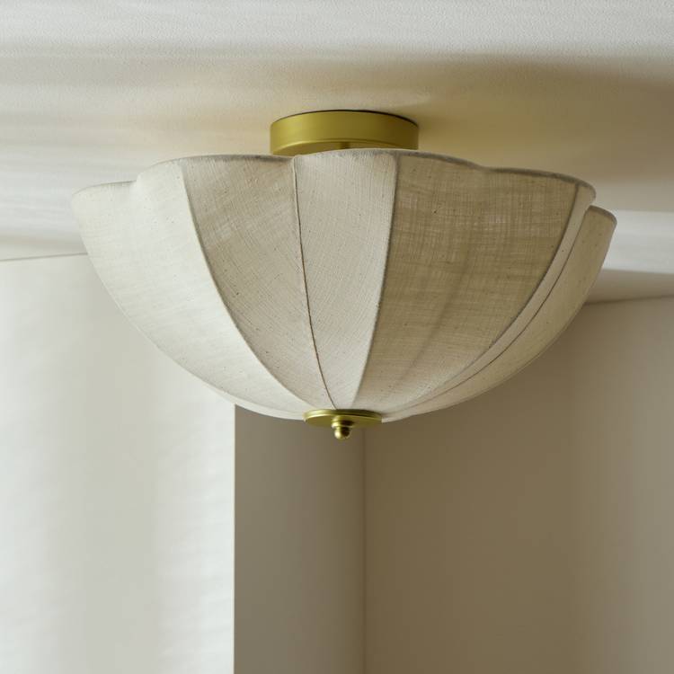 Habitat Scalloped Uplighter Flush Ceiling light - Natural