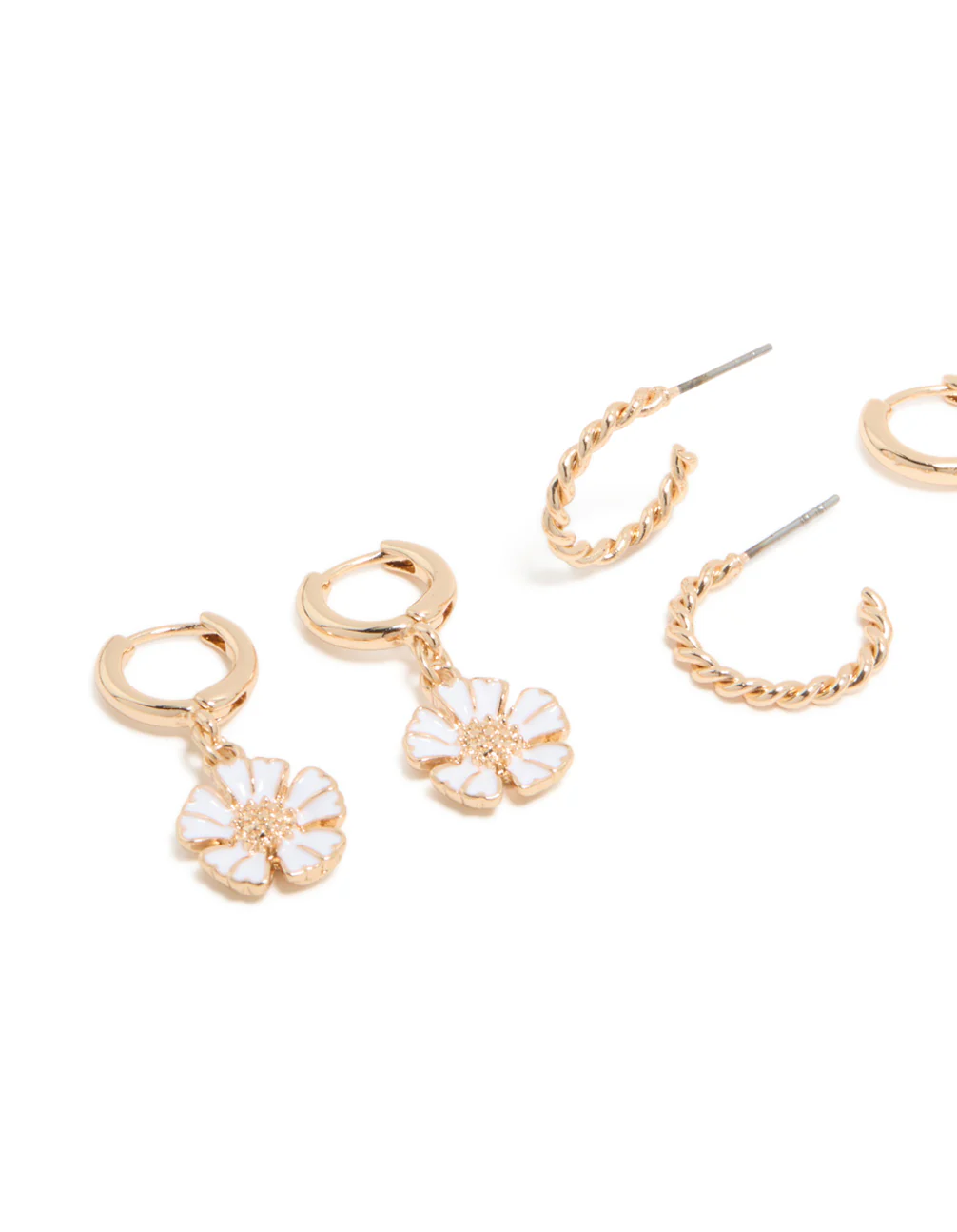 Gold Butterfly & Ladybird Earrings 4-Pack