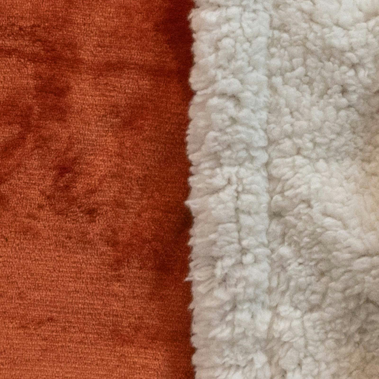 - Plaid en sherpa flanelle 480 gsm  200x240 terracotta
