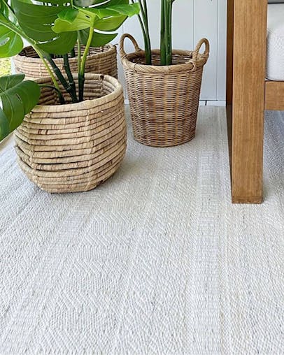 Loretta Cream and Grey Indoor Outdoor PET Rug