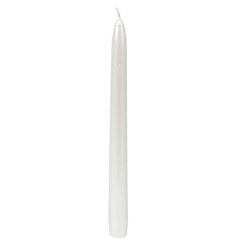 Bougie cire X2 pcs forme flambeau torsadé H25 cm blanc