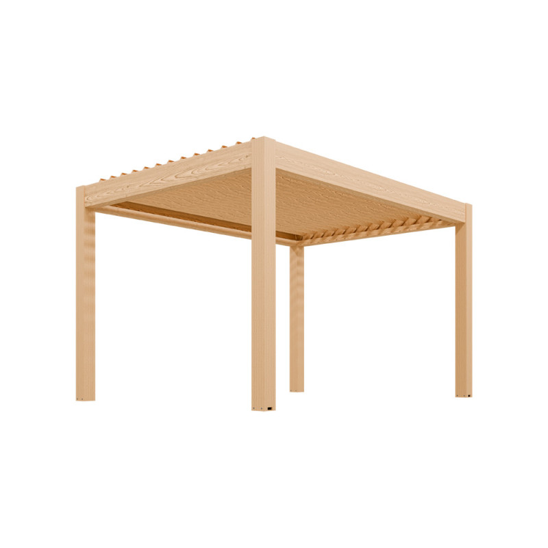Pergola bioclimatique Capri LDD chêne 4 x 3 x 2,5 m