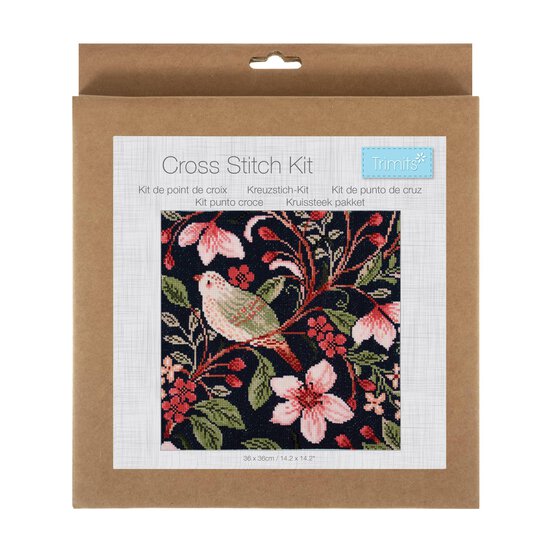 Trimits Bird Blossom Large Cross Stitch Kit 36cm x 36cm