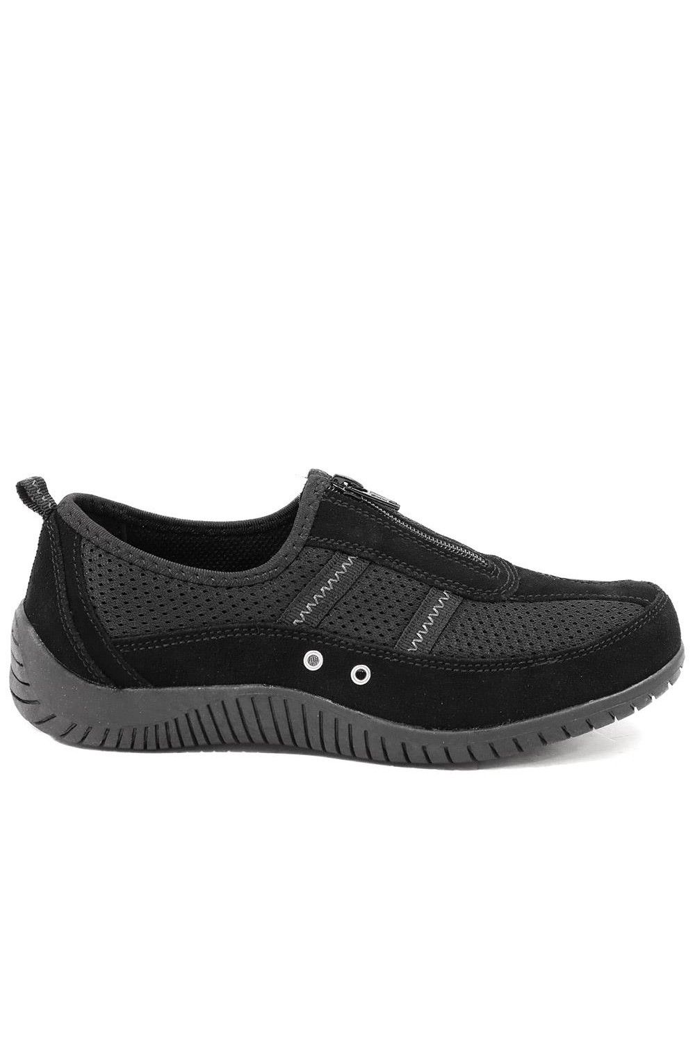 Pavers Memory Foam Leather Slip On Trainers