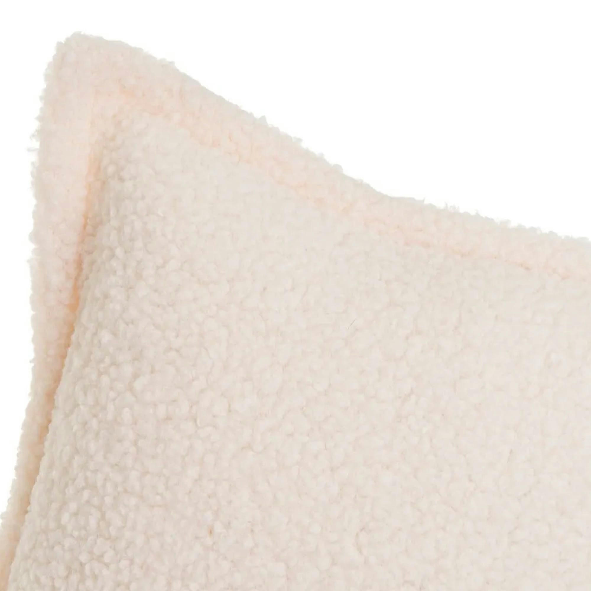 - Coussin rectangulaire tissu sherpa écru 50x30cm