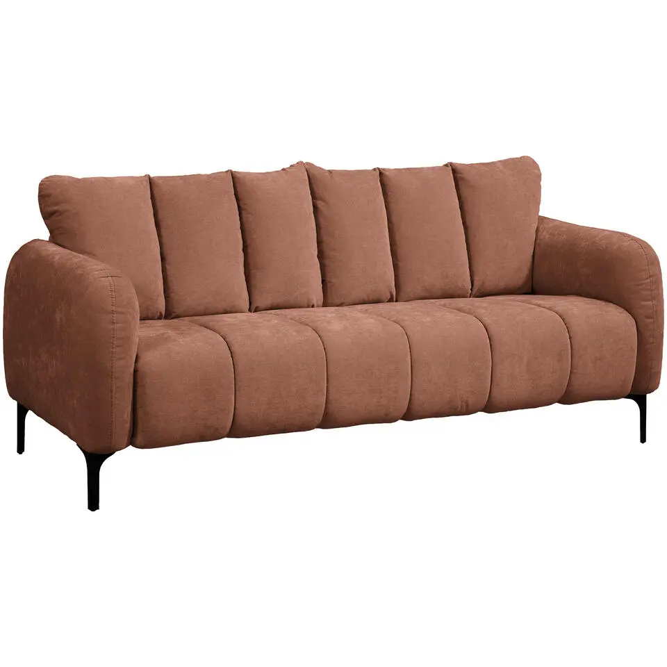 Bank Esmee 3-zits - stof Maloy - wijnrood