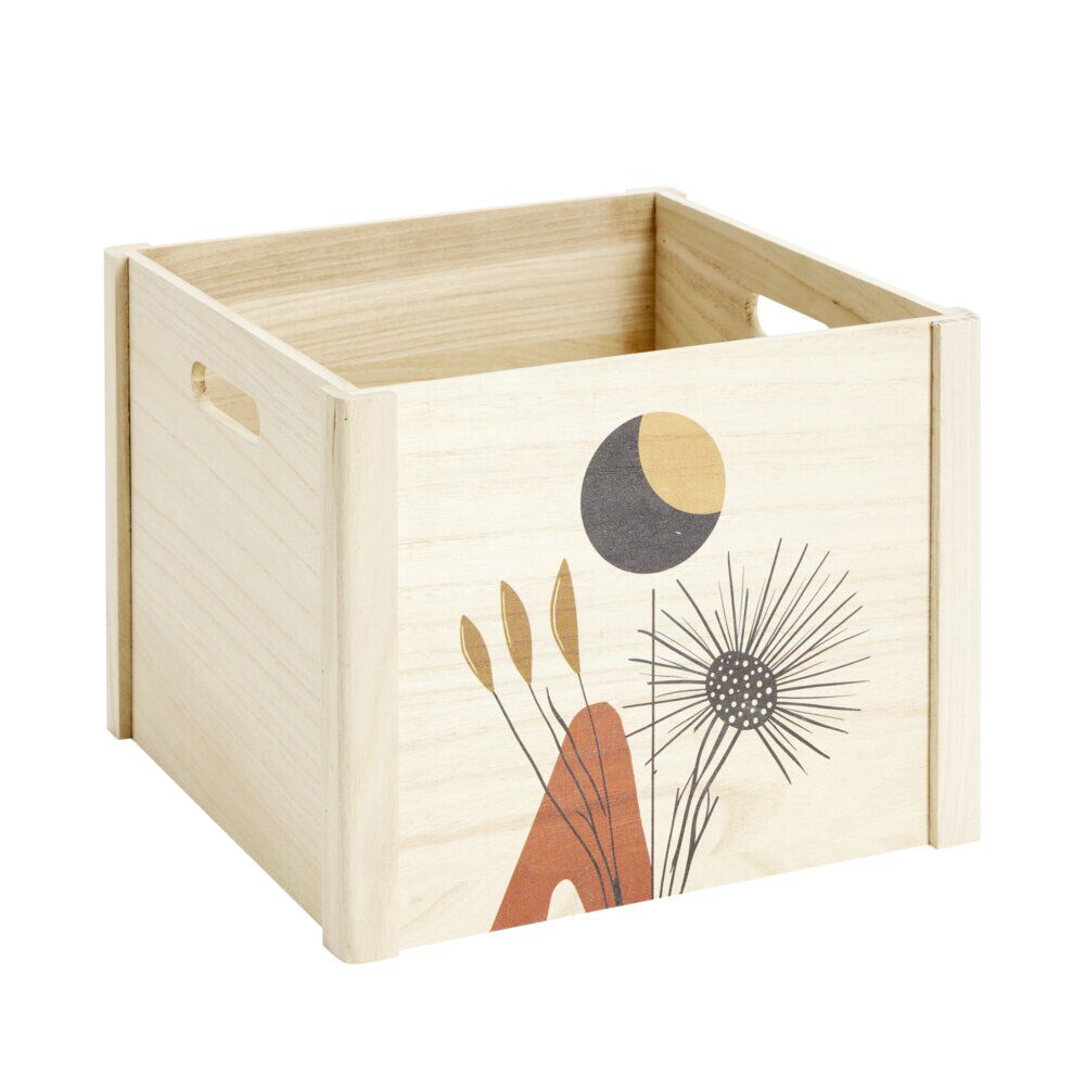 BoÎte de rangement ouvert en bois 34x28xH34cm (2 modèles)