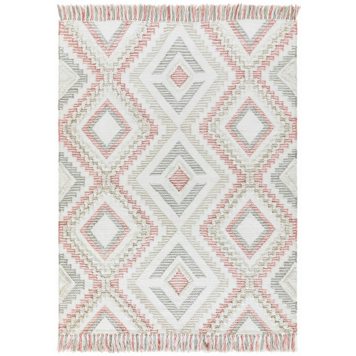 MIRAMAR - Tapis de salon en Polyester recyclé Rose 160x230 cm