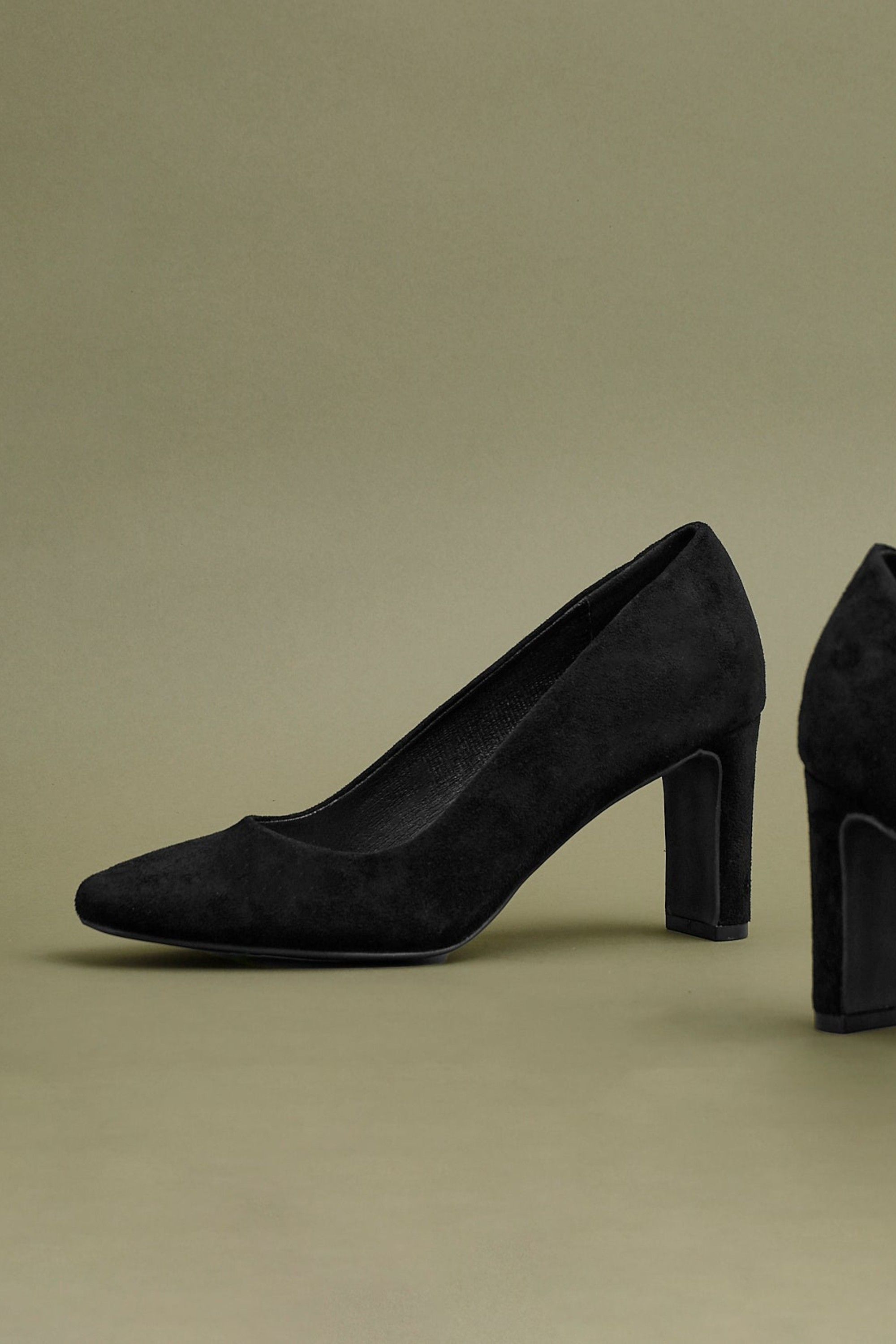 Linzi Agenda Black Faux Suede Modern Style Court Heel