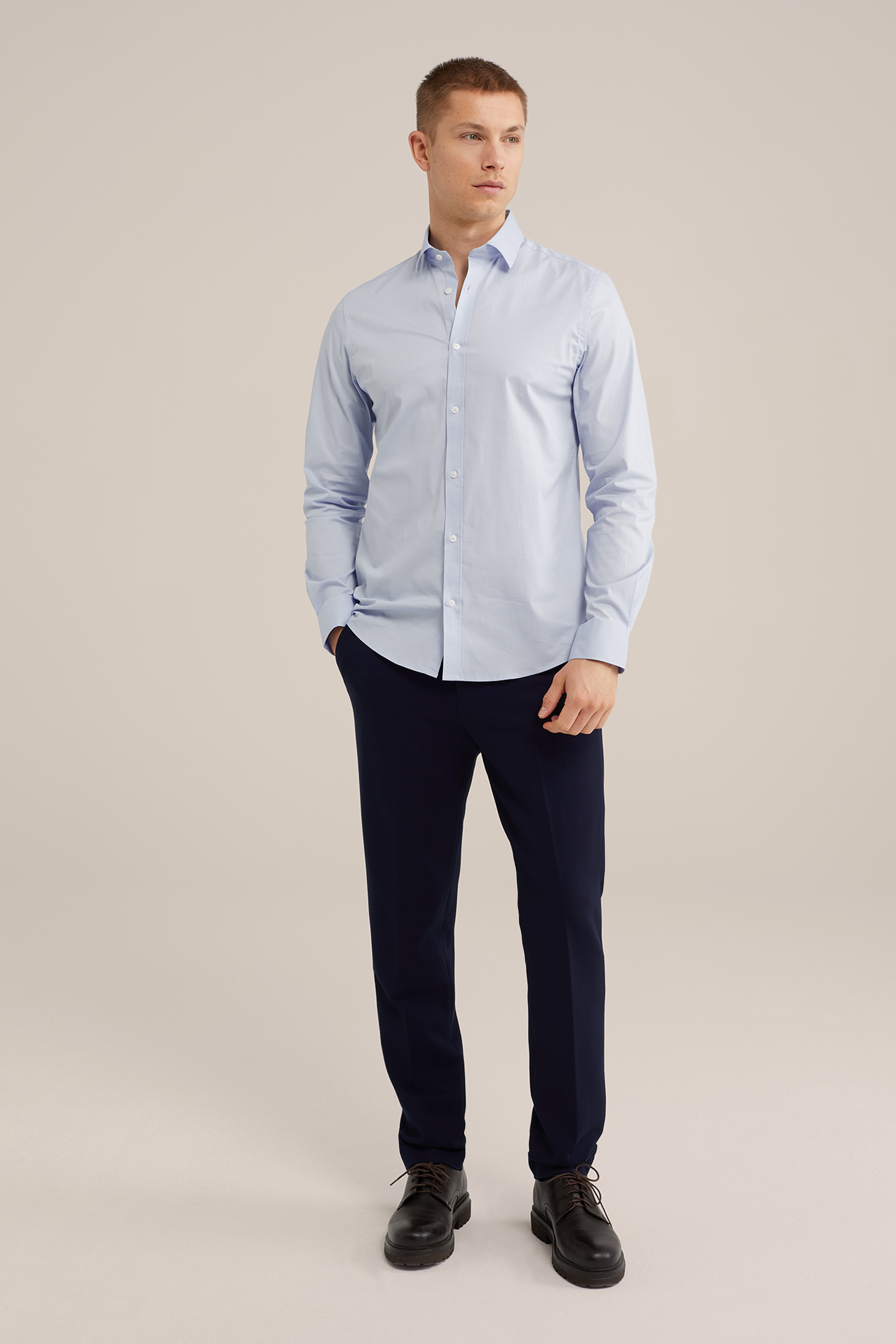 Heren Anti-odour slim fit overhemd met stretch