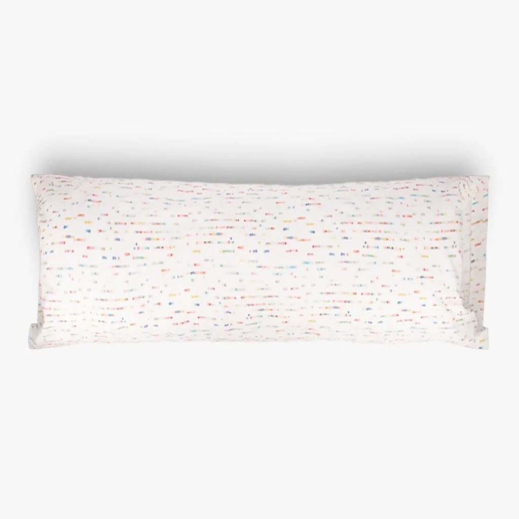 Fronha para Almofada de Dormir Branco e Multicolor 45x155 HOLAMBRA