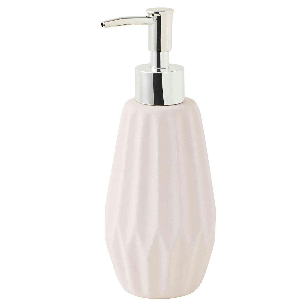 FACETTE - Distributeur de savon en céramique rose poudré