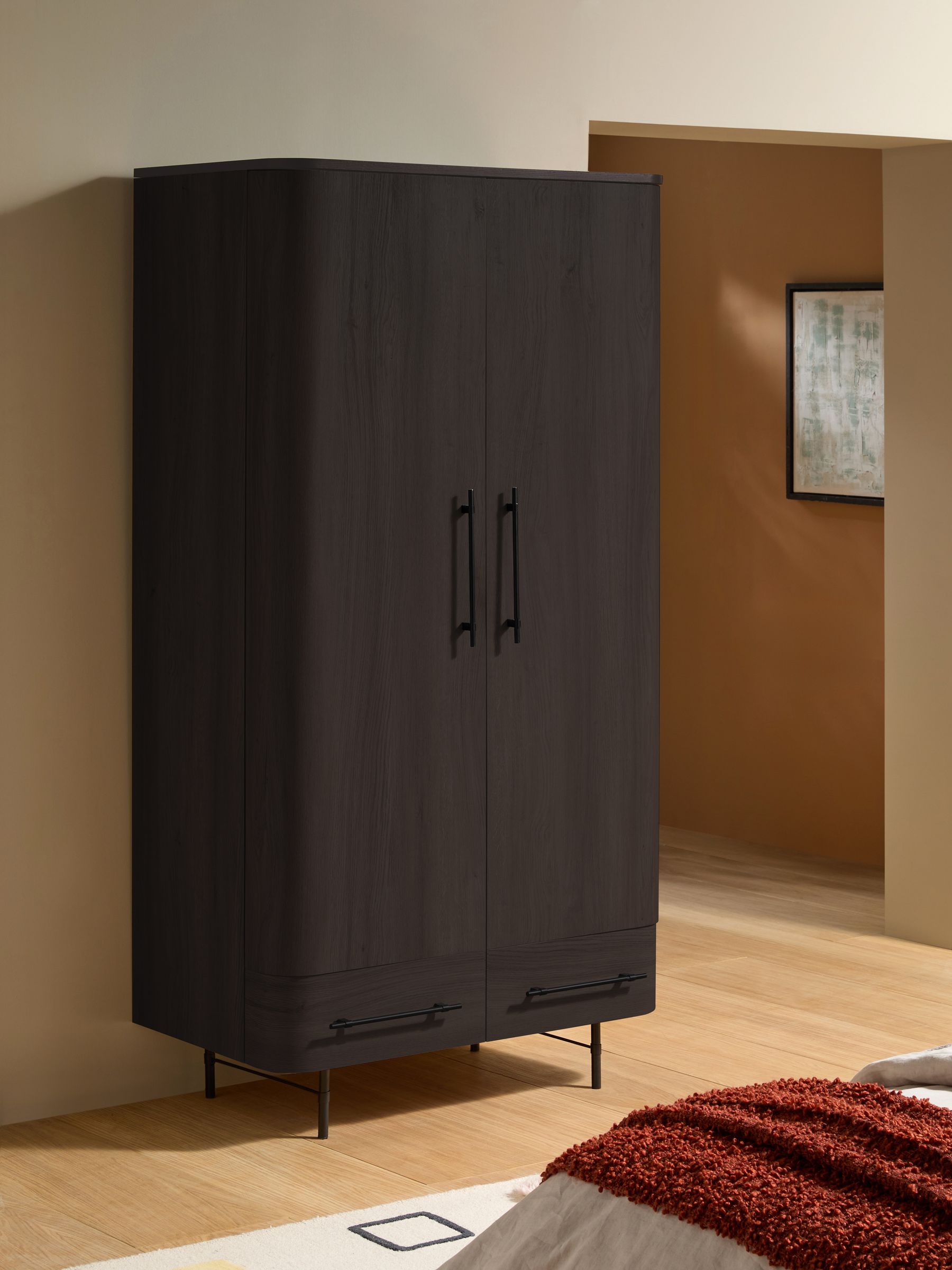 Dark Oak Effect Zeke Double Wardrobe