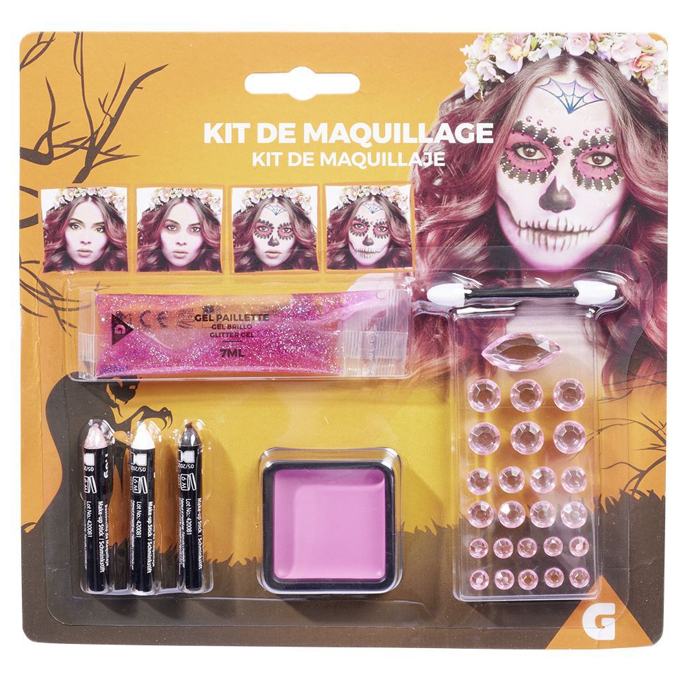 Kit maquillage Halloween paillette rose
