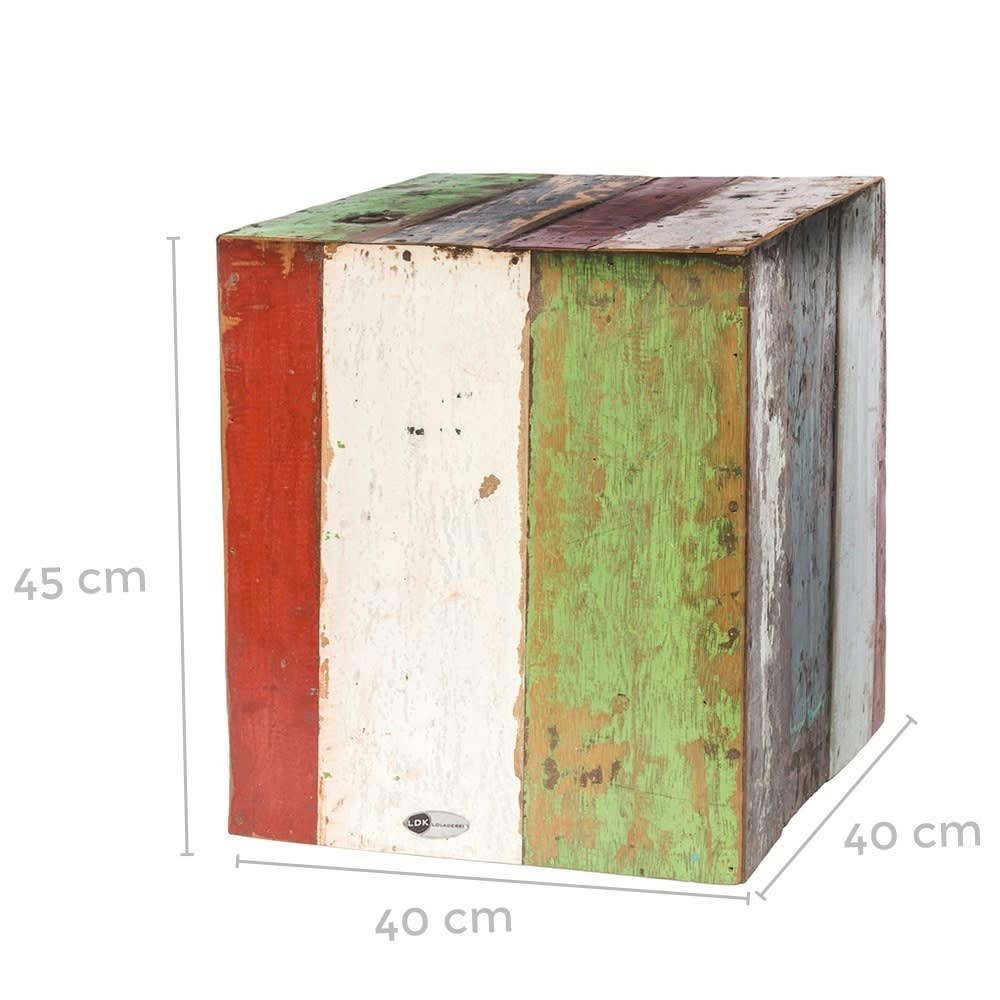 - Tabouret Calypso Teck Multicouleur 40 x 40 x 45 cm