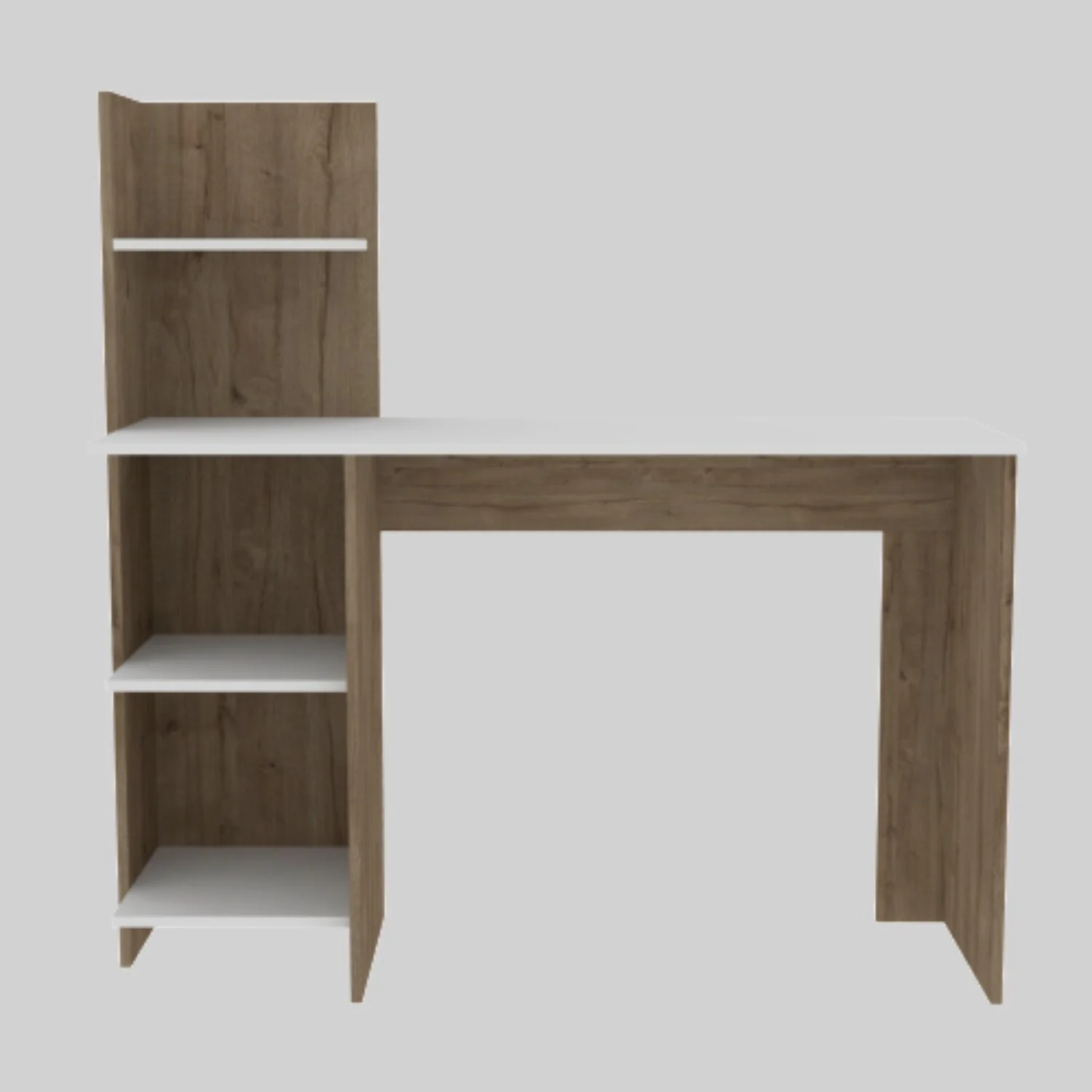 Contemporary Writing Desk with Three Open Shelves and Spacious 47 x 17.7 Work Surface for Productivity