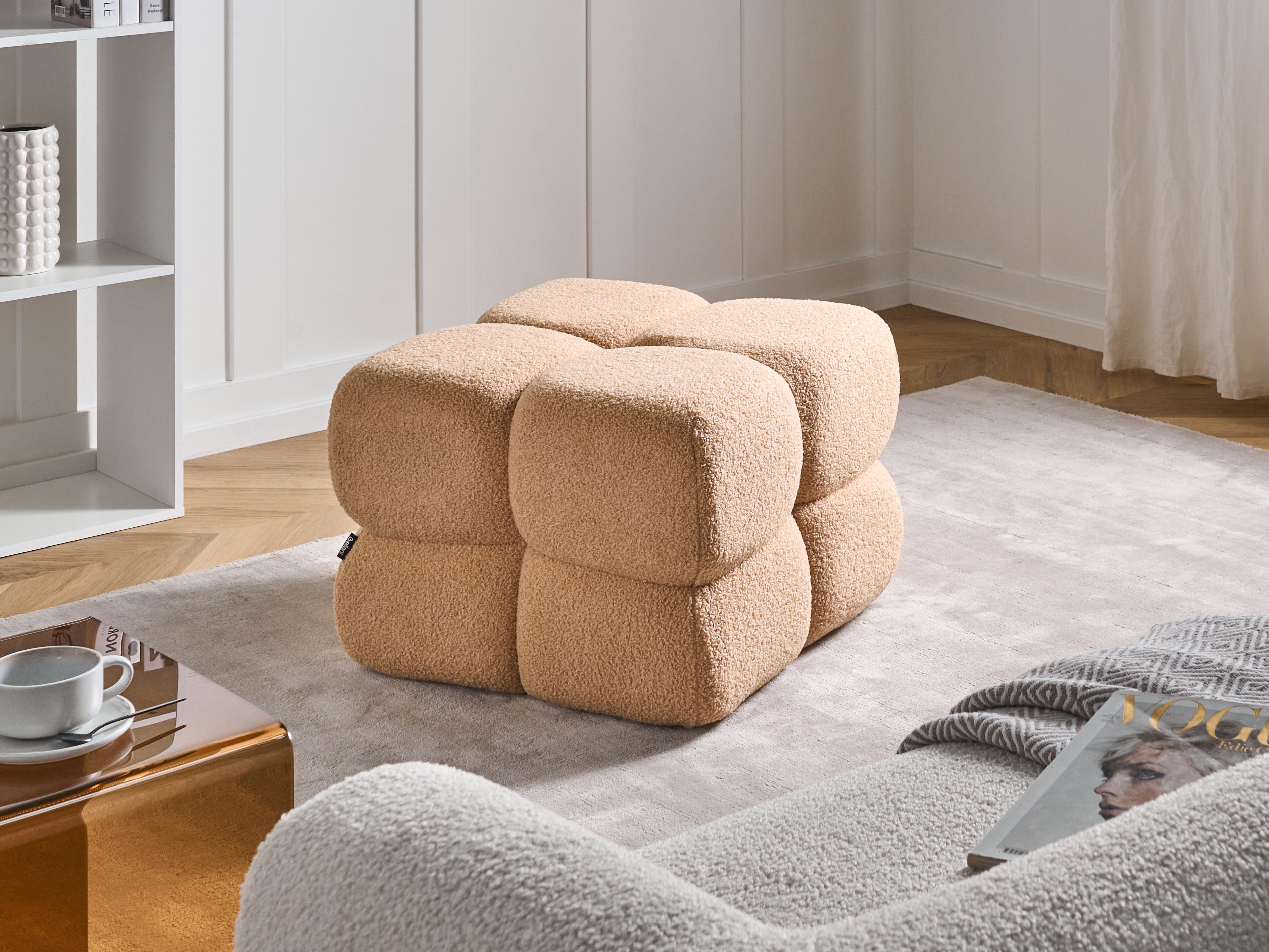 Pouffe CALIENTE Boucle Beige