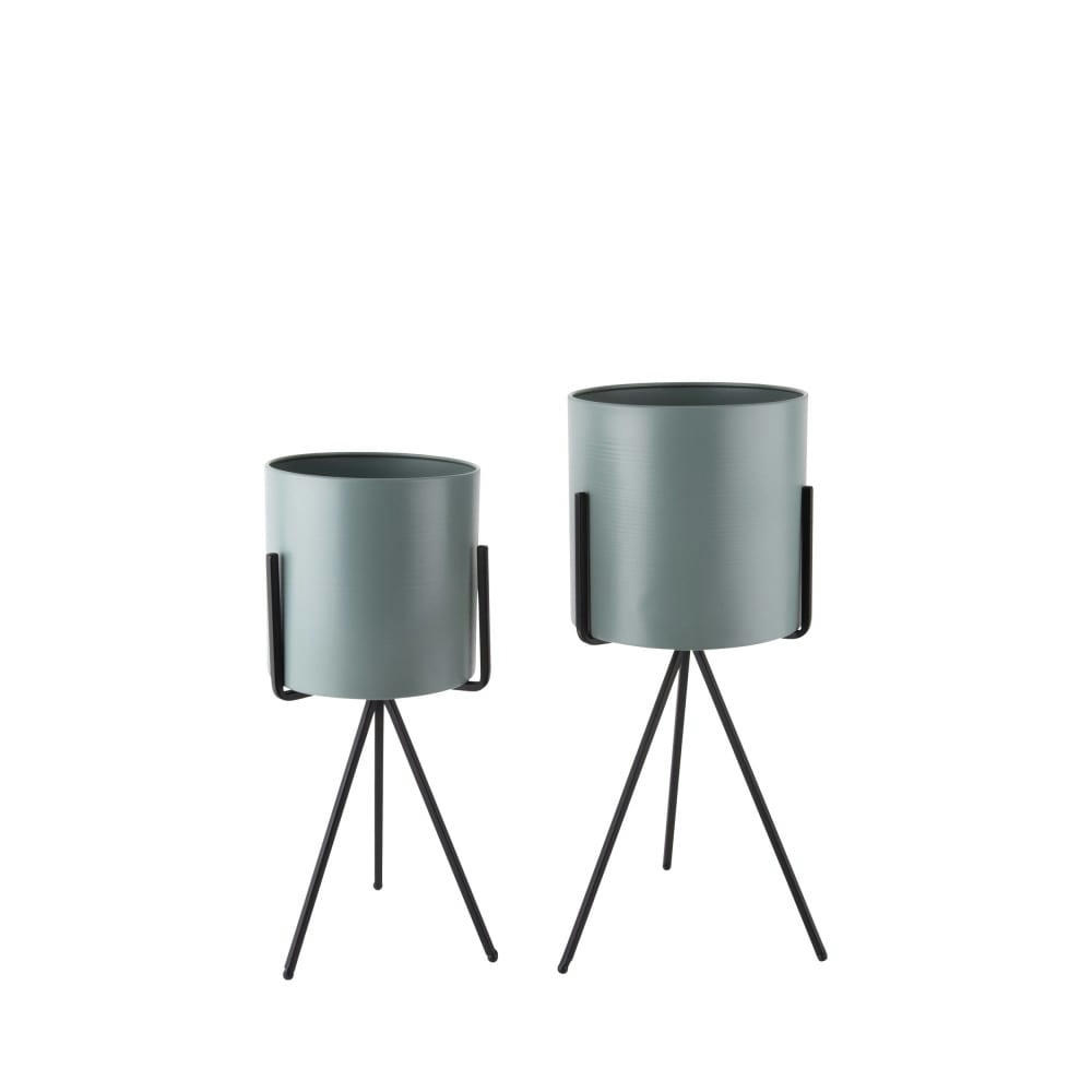 PEDESTAL - Duo de cache-pot vert