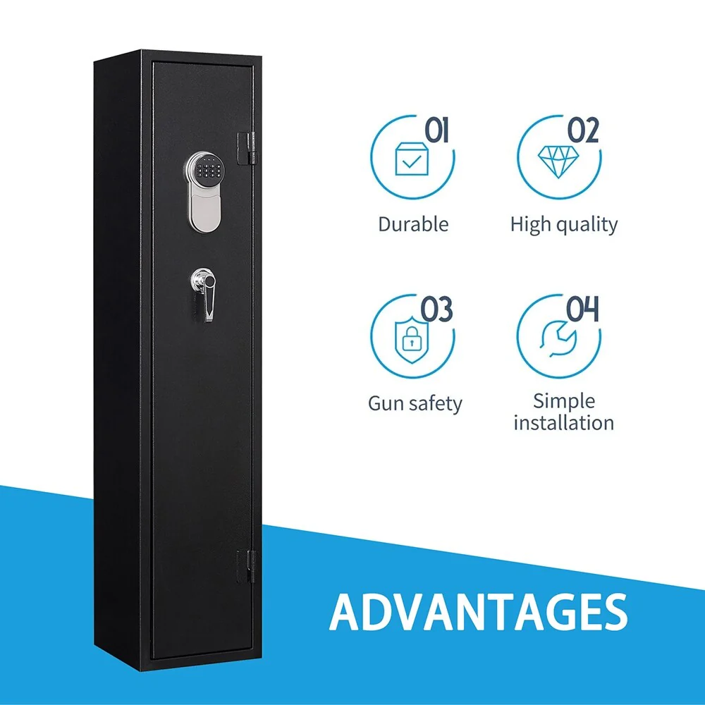Large Metal Digital Long Gun Safe with Electronic Lock, Gun Cabinet