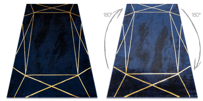 Dywan EMERALD ekskluzywny 1022 glamour, stylowy geometryczny 80x150 cm