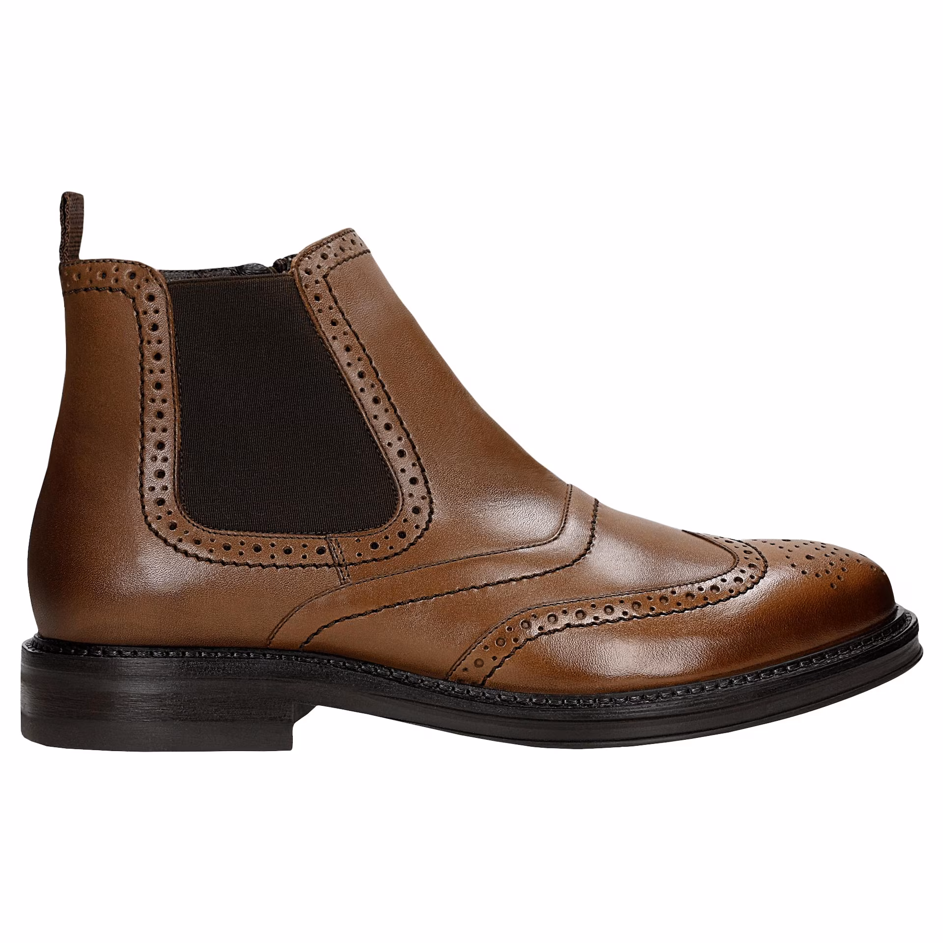 Brązowe skórzane botki męskie z zapięciem na zamek