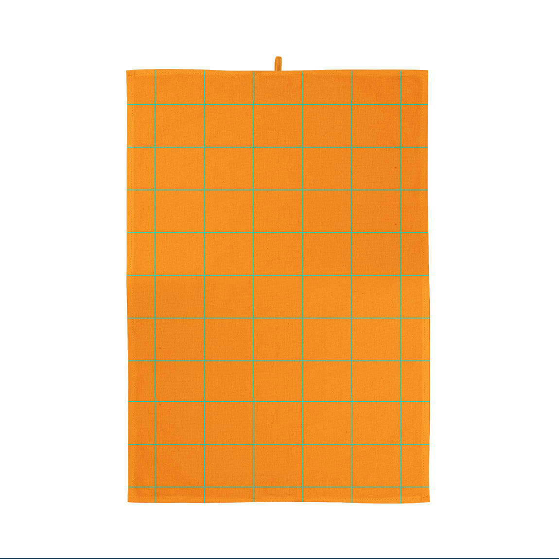 - Torchon à carreaux coton orange