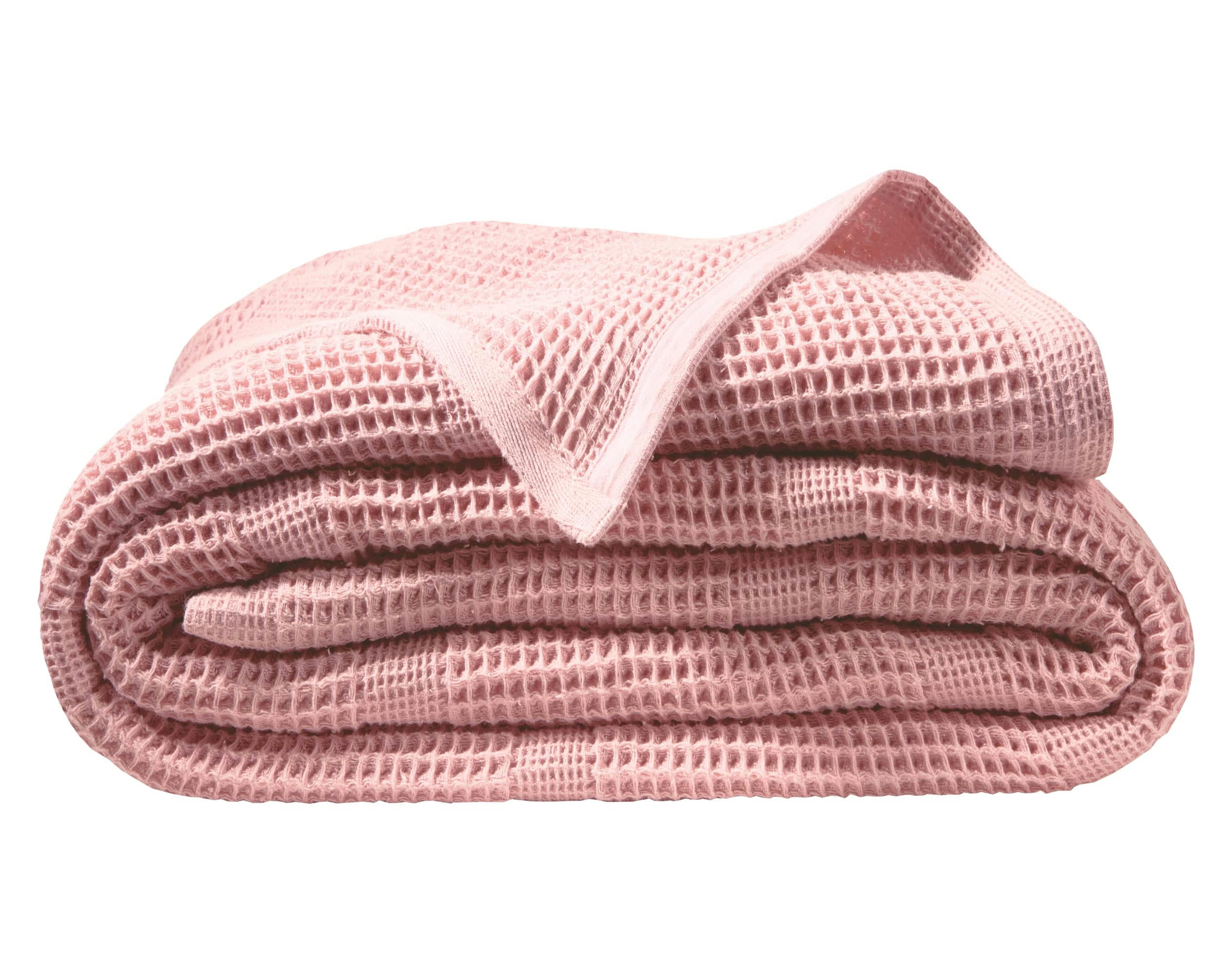 NID D'ABEILLE - Couverture légère 230x250 rose en coton 300 g/m²