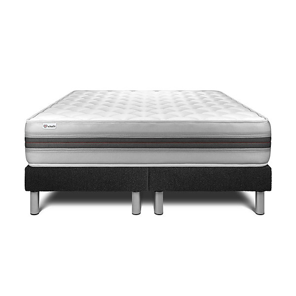 Ensemble Mousse polyuréthane à mémoire de forme de confort Equilibré avec sommier tapissier