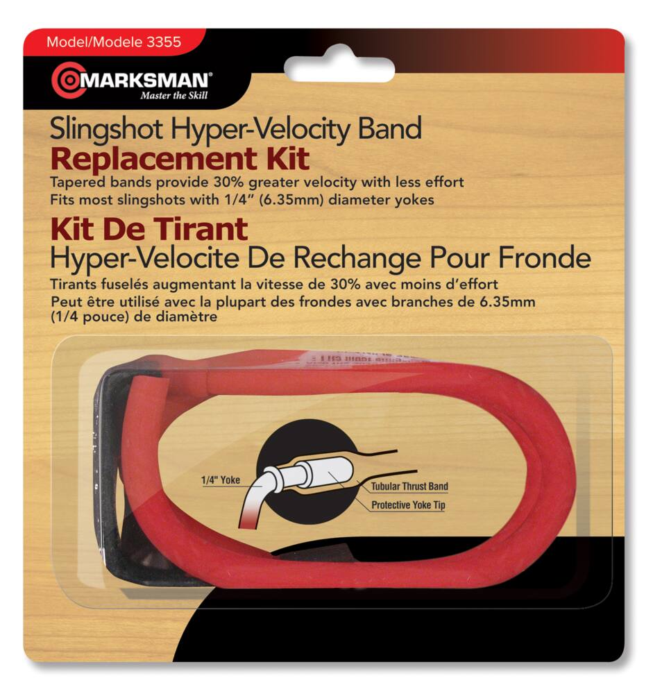 Slingshot Replacement Band, Tapered for Increased Velocity, Clips for Easy Mounting