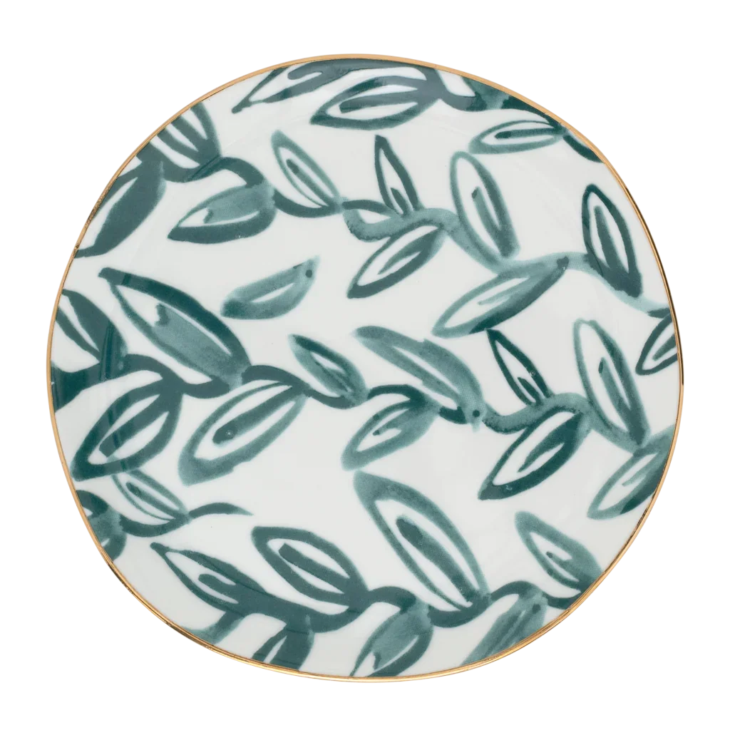 Urban Nature Culture Good Morning bord Leaves - Aqua - 17x1cm