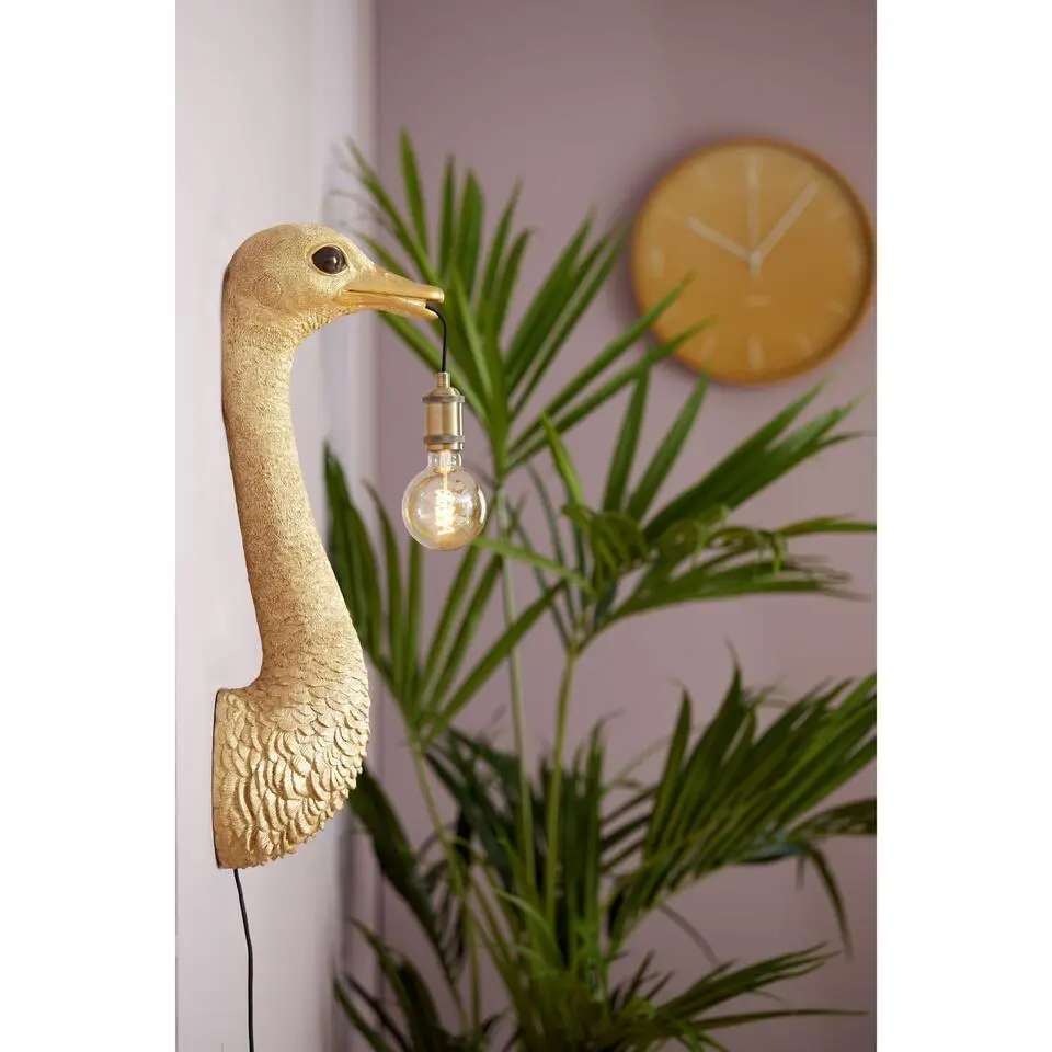 Wandlamp Ostrich - Goud - 25x19x72cm