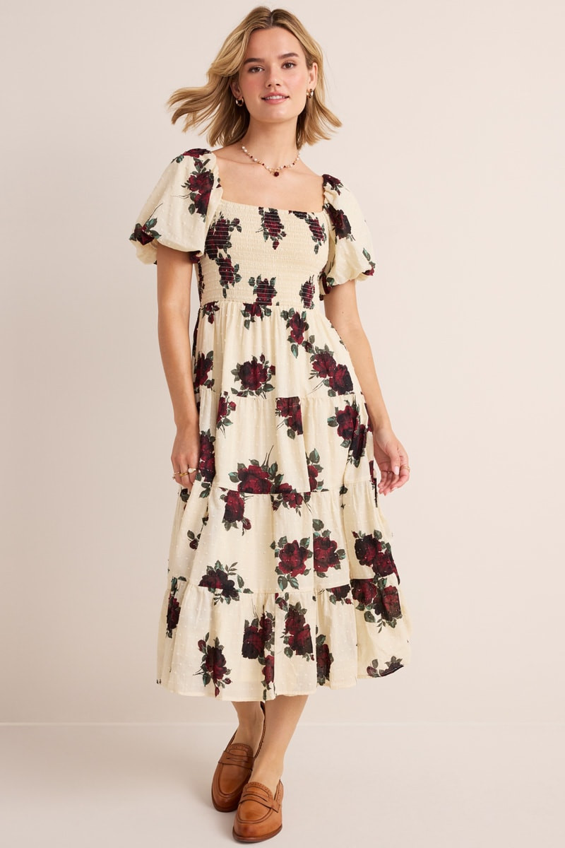 Diane Floral Smocked Midi Dress