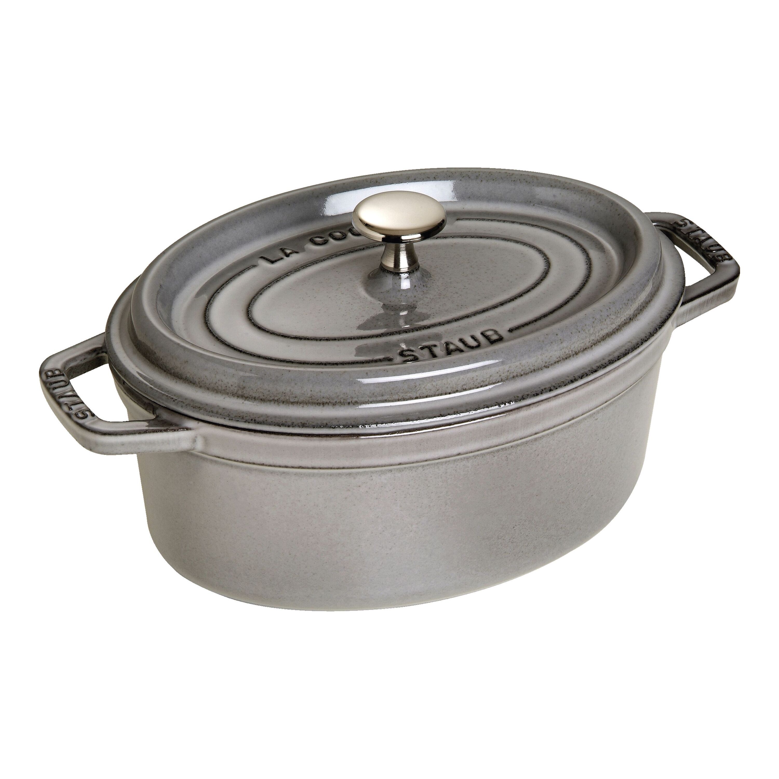 23 cm oval Cast iron Cocotte graphite-grey