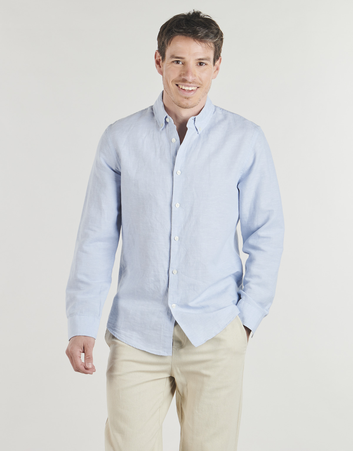 Selected - SLHSLIMCLAY LINENBLEND - Blue