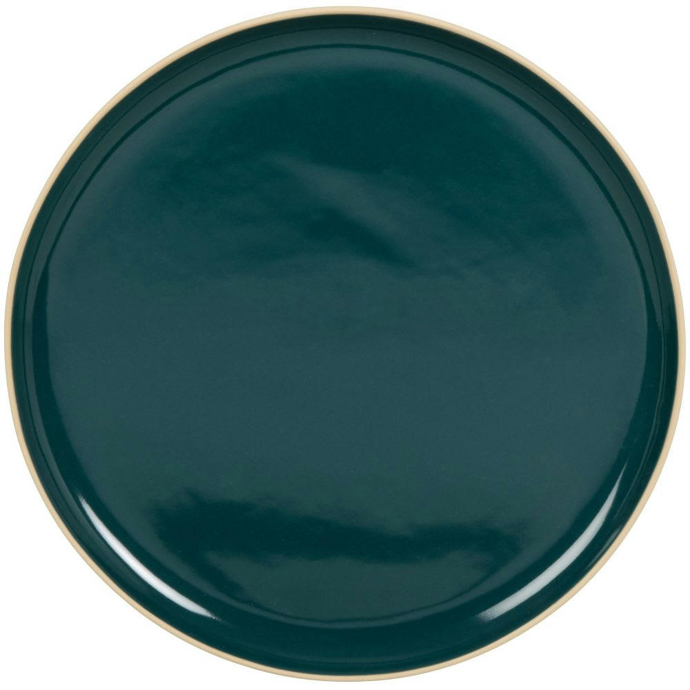 LUCIOLE - Assiette plate en grès bleu et blanc