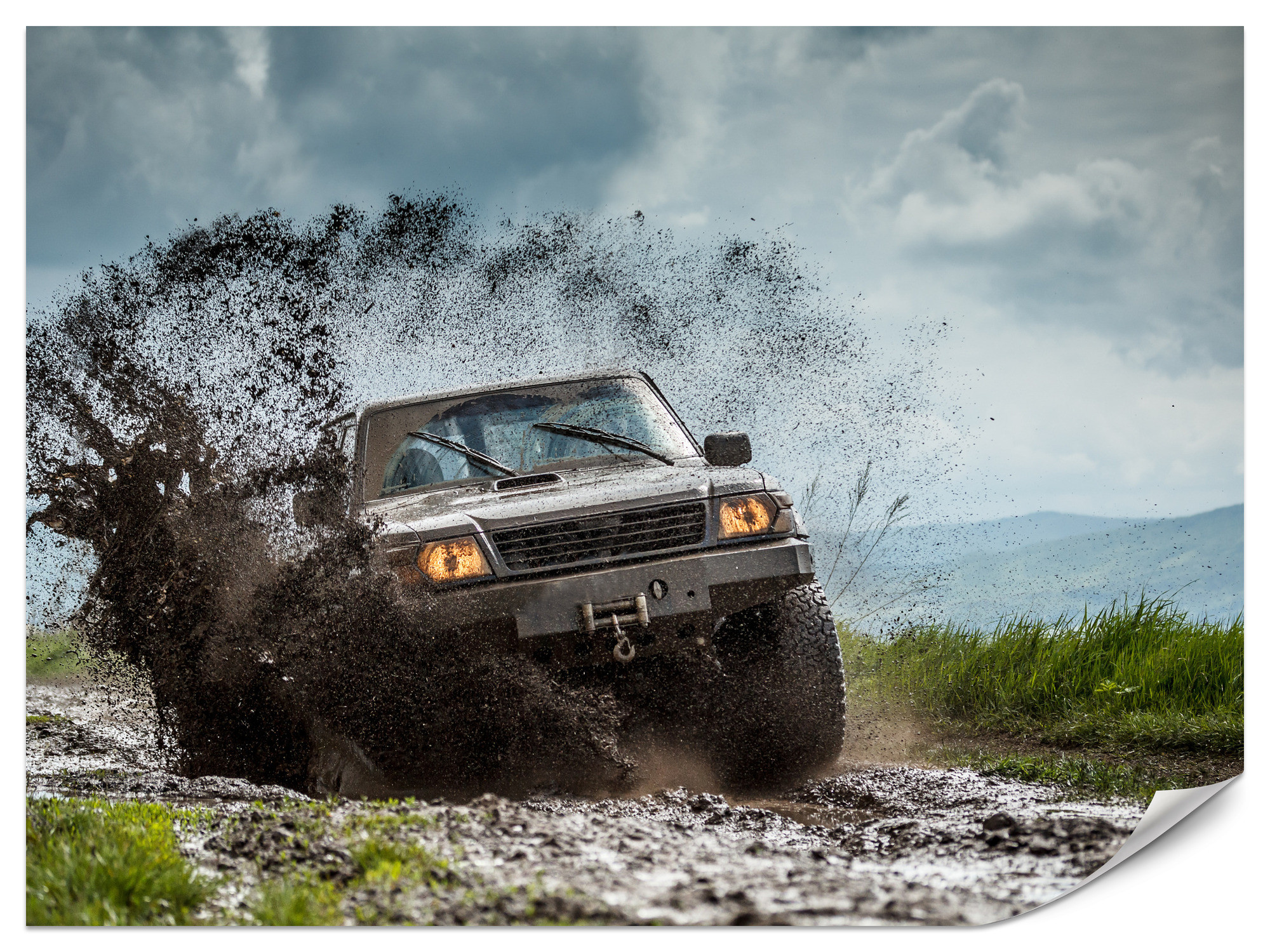 Fototapeta Jeep w terenie 100x70cm