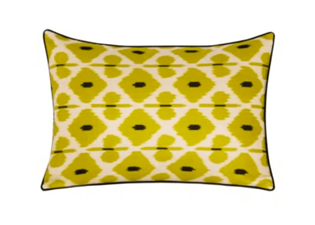 - Housse de coussin double soie ikat  40x60 vert