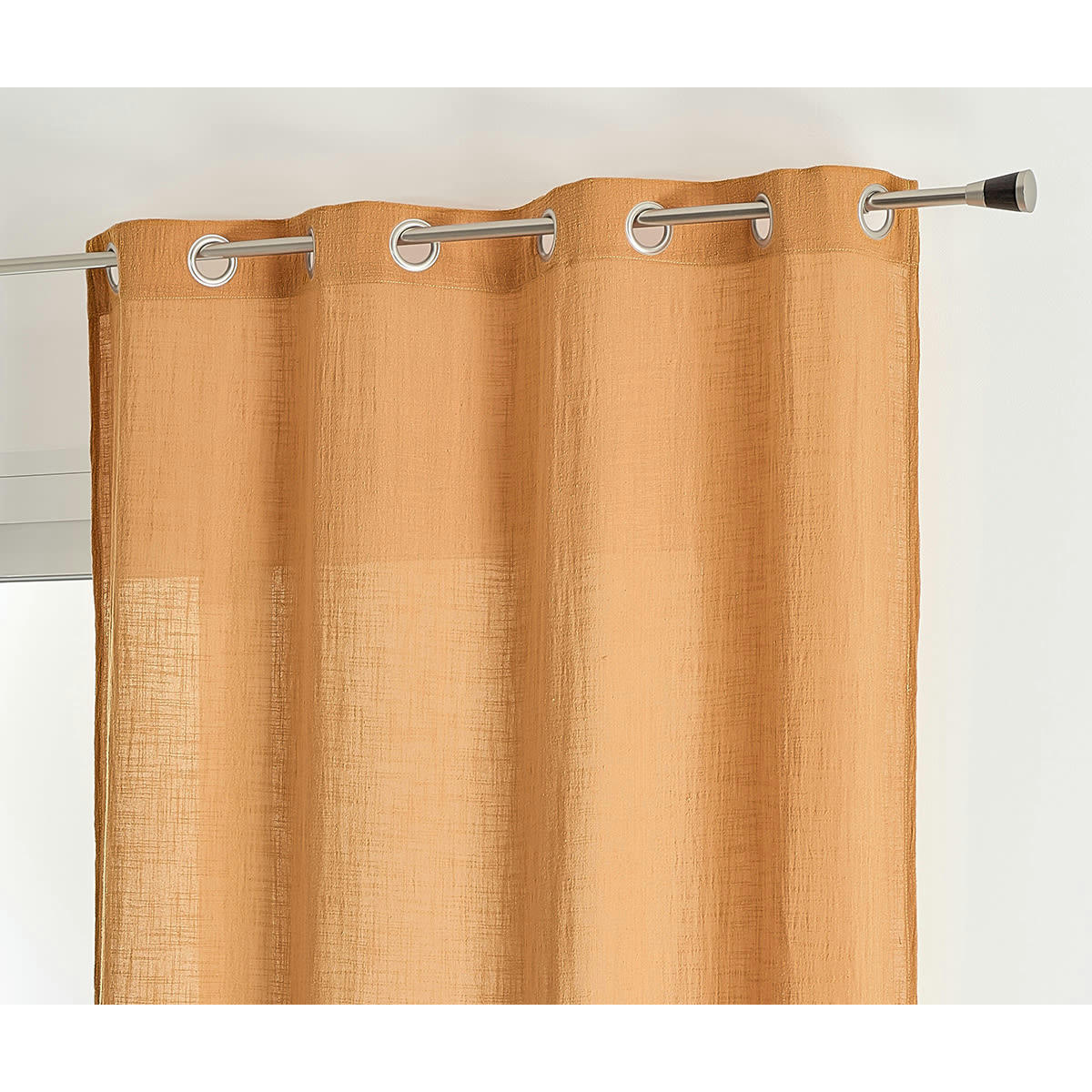 - Voilage  - effet gaz de coton jaune safran 135x260 cm