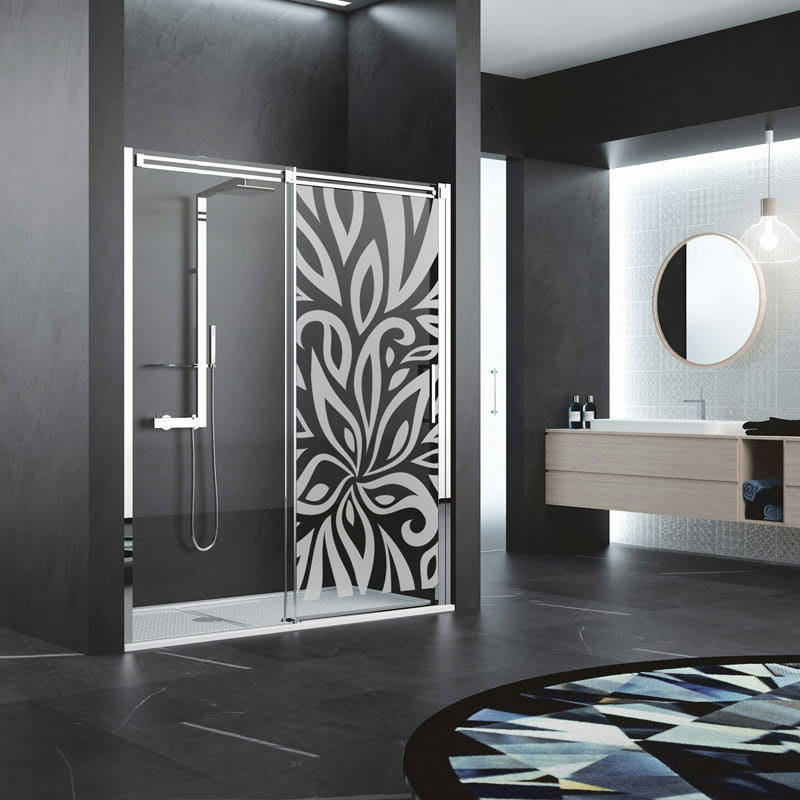 - Film Occultant fleur design pour Vitre/Douche 150X55cm