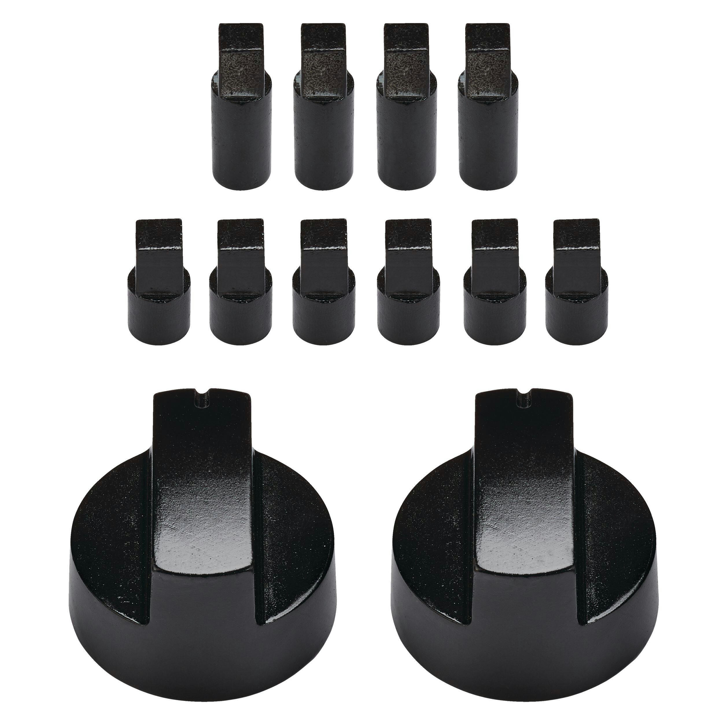 Universal Fit Barbecue Knob Set, includes 2 knobs and 10 inserts
